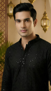 ADHIRAJAN Men Embellished Straight Kurta