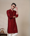 ADHIRAJAN Men Embellished Straight Kurta