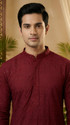 ADHIRAJAN Men Embellished Straight Kurta