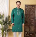 ADHIRAJAN Printed Pure Silk Straight Kurta for