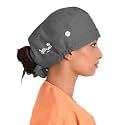TrendyUniform Scrub caps for Doctor, Unisex Scrub caps, Ot caps for Doctor, Nurses and Dentist, Free Size Cap,Grey (Pack of 2)