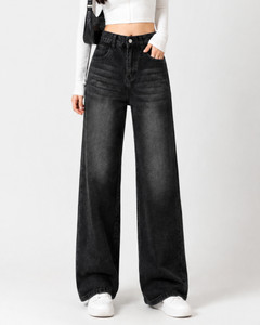 ADIANADI Wide Leg Women Black Jeans