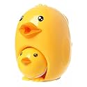 AdiChai 2 in 1 Chick &amp; Chicken Pencil Shape Manual Color Pencils/Pencil Sharpener, Table Sharpener Machine School Stationary Gift for Kids Dust Compartment (Pack of 1, Random Colour)