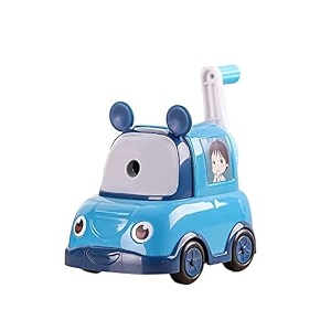 adichai pencil sharpener for kids - table sharpener machine with dust compartment toy car shaped school stationery pencils sharpener item for girls boys and school set of 1 - random colour