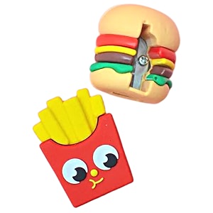 adichai cute burger and fries pencilspencil sharpener table sharpener school stationary gift for kids best return gifts combo set