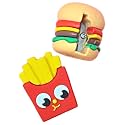 AdiChai Cute Burger and Fries Pencils/Pencil Sharpener, Table Sharpener School Stationary Gift for Kids Best Return Gifts (Combo Set)