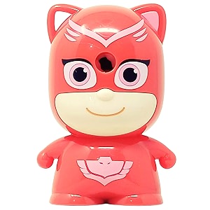 adichai cartoon character shaped pencil sharpener table sharpener machine school stationary gift for kids dust compartment set of 1 - random colour pj mask