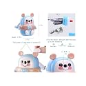 AdiChai Plastic Cute Cartoon Bear Shaped Manual Color Pencils/Pencil Sharpener, Table Sharpener Machine School Stationary Gift for Kids Dust Compartment (Pack of 1, Random Colour)