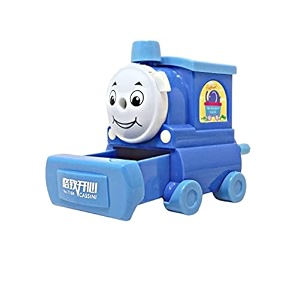 adichai plastic cute cartoon train shaped manual color pencilspencil sharpener table sharpener machine school stationary gift for kids dust compartment pack of 1 random colour