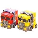 AdiChai Plastic Super Truck Shape Shaped Manual Color Pencils/Pencil Sharpener, Table Sharpener Machine School Stationary Gift for Kids Dust Compartment (Pack of 1, Random Colour) (Truck)