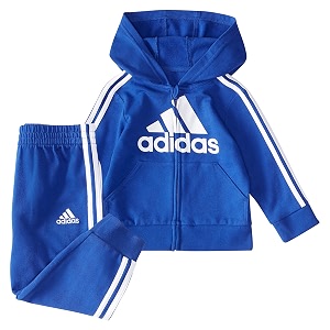 adidas baby-boy39s zip front french terry hooded jacket and joggers set