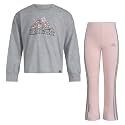 adidas Baby Girls' 2-piece Long Sleeve Graphic Tee &amp; Flare Pant Set