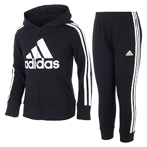 adidas boy39s zip front french terry hooded jacket and joggers set