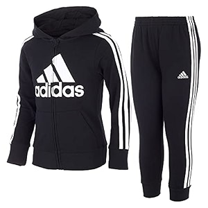 adidas boy39s zip front french terry hooded jacket and joggers set