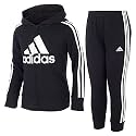 adidas Boy's Zip Front French Terry Hooded Jacket and Joggers Set