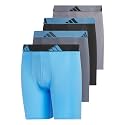 adidas Boys Microfiber Long Boxer Brief Underwear 4-Pack