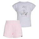 adidas Girls' Graphic Heather Tee Shirt and Mesh Short Set