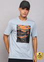 ADIDAS Graphic Print Men Round Neck Grey