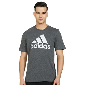 adidas Men Cotton Geometric Fitted T-Shirt