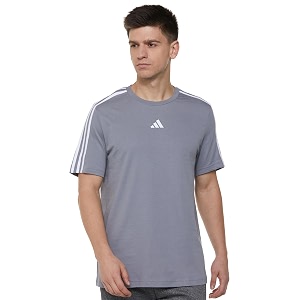 adidas Men Cotton Striped Regular Fit T-Shirt
