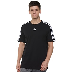 adidas Men Cotton Striped Regular Fit T-Shirt