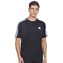 adidas Men Polyester Striped Fitted T-Shirt