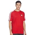 adidas Men Polyester Striped Fitted T-Shirt