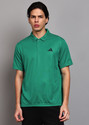 ADIDAS Men Solid Polo Neck Polyester Green