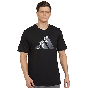 adidas men cotton geometric fitted t-shirt