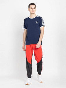 ADIDAS ORIGINALS Solid Men Round Neck Blue