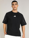 ADIDAS Printed Men Crew Neck Black T-Shirt