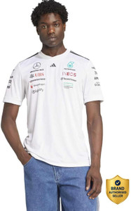 ADIDAS Printed Men Crew Neck White T-Shirt