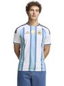 ADIDAS Printed Men Mandarin Collar White T-Shirt