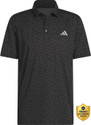 ADIDAS Printed Men Polo Neck Black T-Shirt