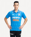 ADIDAS Printed Men Polo Neck Blue T-Shirt