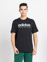 ADIDAS Printed Men Round Neck Black T-Shirt