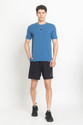 ADIDAS Solid Men Crew Neck Blue T-Shirt