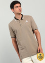 ADIDAS Solid Men Polo Neck Beige T-Shirt