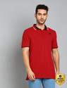 ADIDAS Solid Men Polo Neck Red T-Shirt