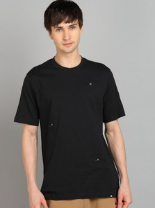 ADIDAS Solid Men Round Neck Black T-Shirt