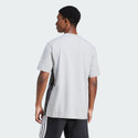 ADIDAS Striped Men Crew Neck Grey T-Shirt