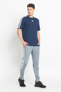 ADIDAS Striped Men Grey Track Pants