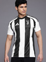 ADIDAS Striped Men Round Neck White T-Shirt
