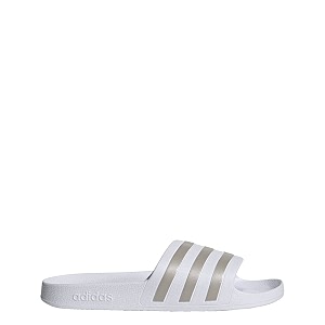 adidas unisex adilette aqua slide sandal whiteplatin metallicwhite 5 us men