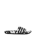 adidas Unisex-Adult Adilette Comfort Running Shoes, Black/Black/White, 8