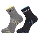adidas Unisex Original Select Terry Ankle Cotton Regular Socks - 2 Pairs (4N) (Ad-0837) (Grey Mel/Anthra Mel)