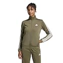 adidas Womens Tricot 3 Stripe Snap Casual - Green