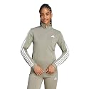 adidas Womens Tricot 3 Stripe Snap Casual - Green