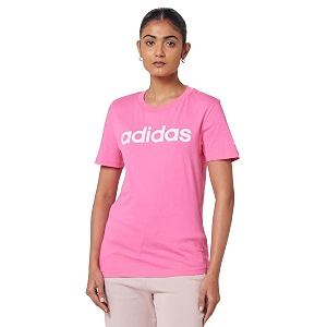 adidas Women Cotton Solid Fitted T-Shirt
