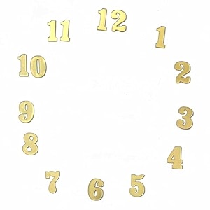 adikala 1 inch height 2mm acrylic clock number set 1-12 for resin wall clock diy art amp craft clock accessories golden